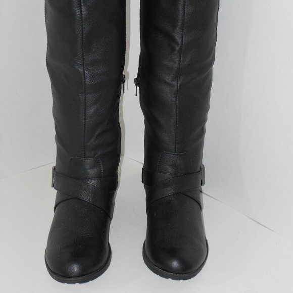 Kohls black leather boots sale